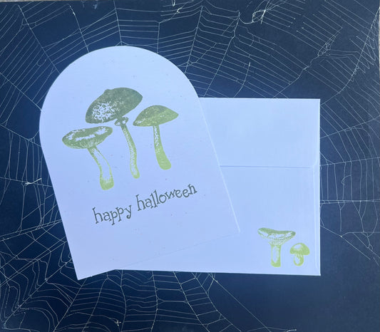 Mushy Mushroom Halloween Card